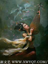 赵新颖作品 《飞天仕女》 规格：90cm×120cm 创作年代：2013年